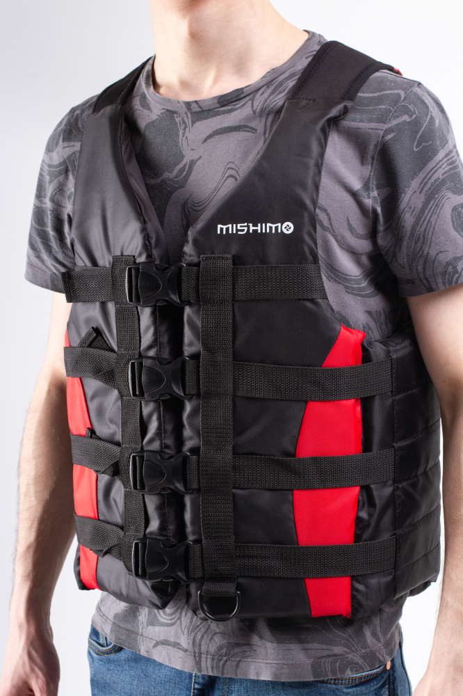 Жилет спасательный MISHIMO PRO Премиум качества Черно-красный в Волгограде