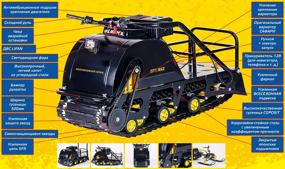 Мотобуксировщик OPTI MAX 15 с подогревом ручек в Волгограде