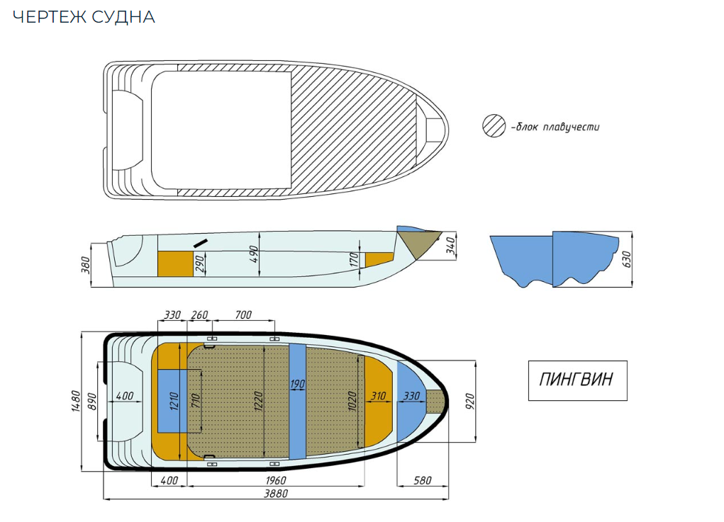 Стеклопластиковая лодка Пингвин (тримаран) в Волгограде