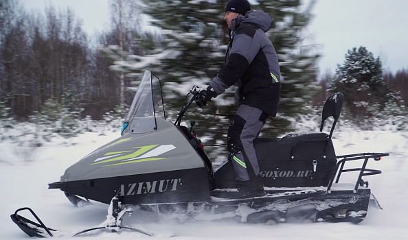 Миниснегоход Бурлак Азимут 20 л.с. , эл.запуск, реверс, тормоз гидравл, капот серый в Волгограде