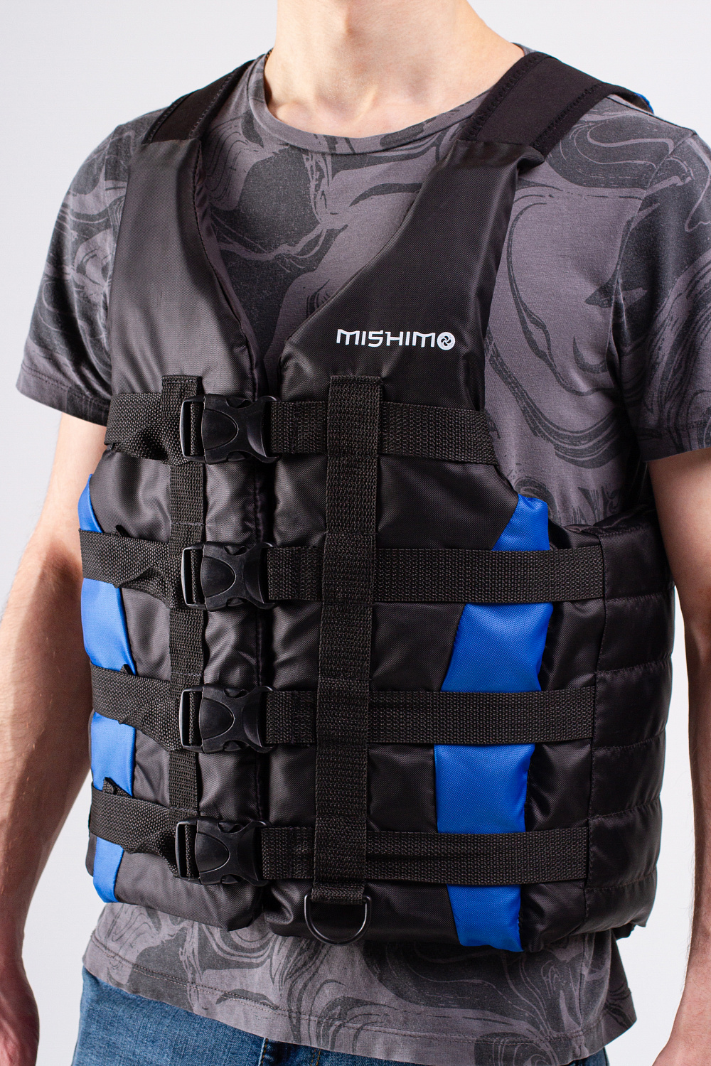 Жилет спасательный MISHIMO PRO Премиум качества Черно-синий в Волгограде