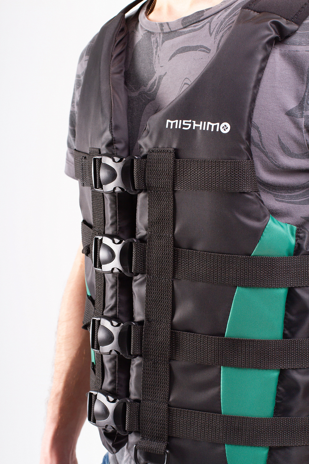 Жилет спасательный MISHIMO PRO Премиум качества Черно-зеленый в Волгограде